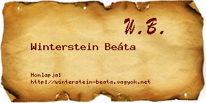 Winterstein Beáta névjegykártya